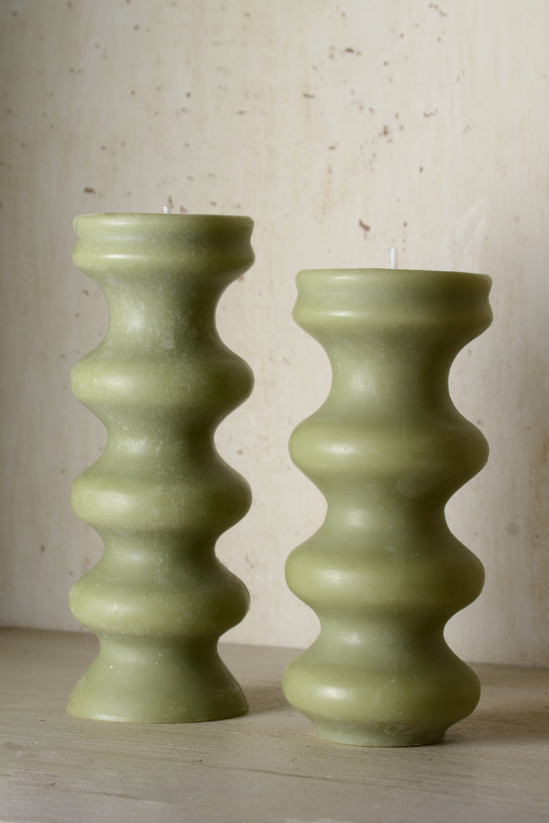 Turned candle pack of 2