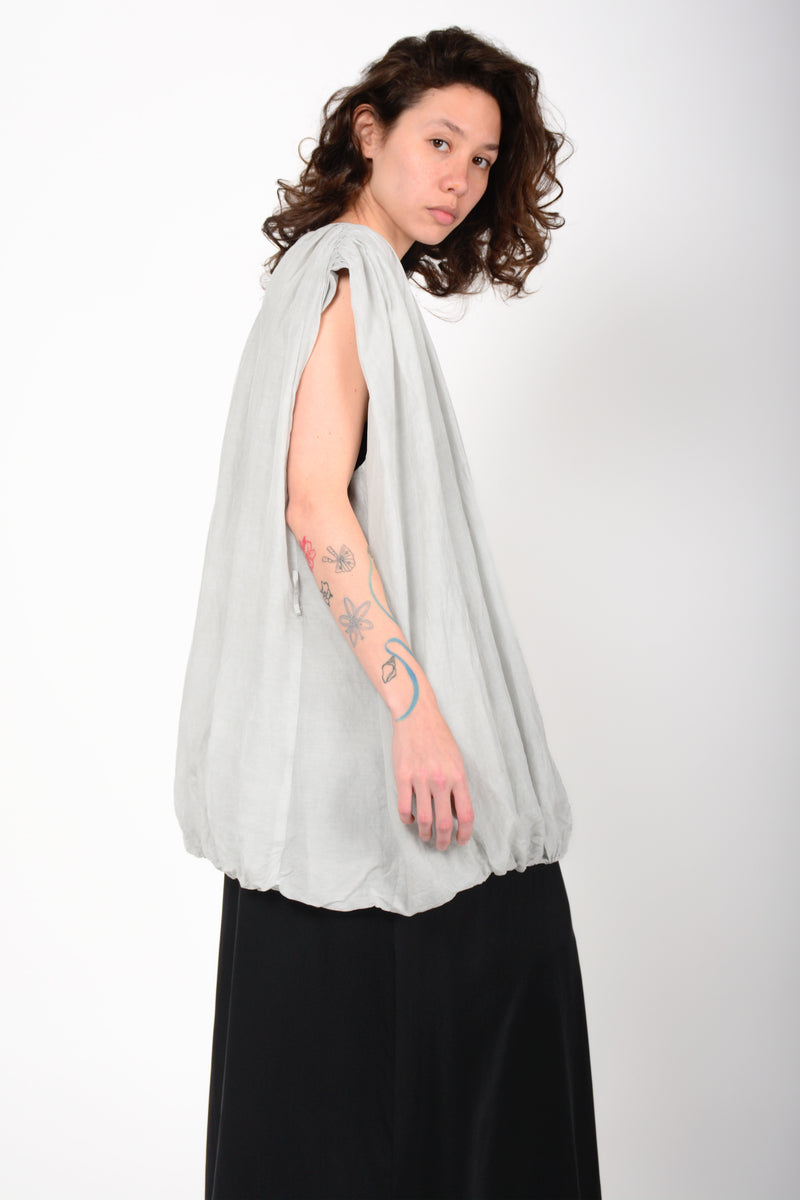 Chaleco algodón hombros fruncidos