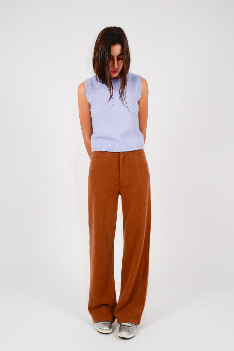 Pantalón lana cashmere recto