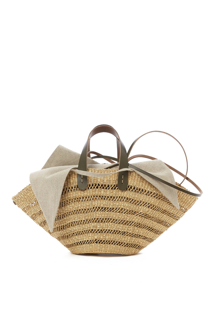 Bolso cesto franja calada