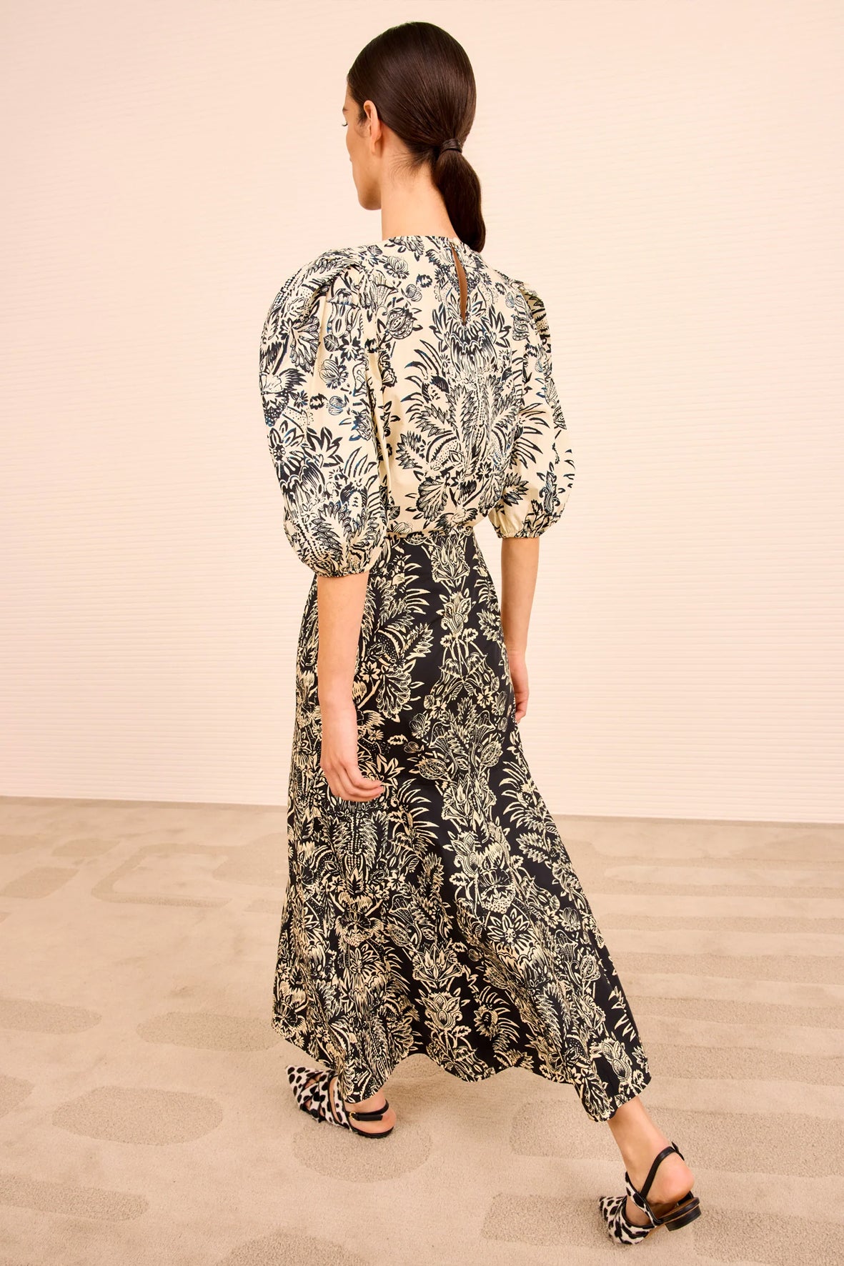 Falda botanical printed