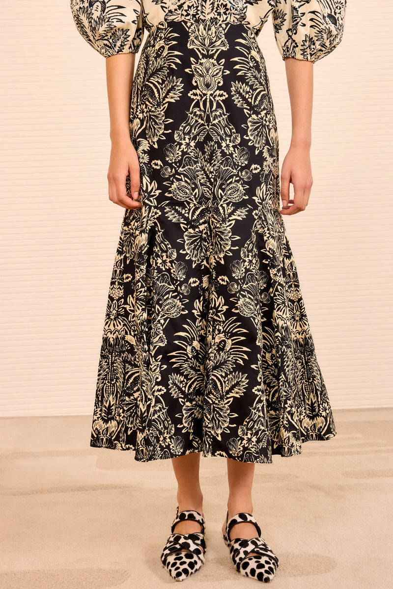 Falda botanical printed