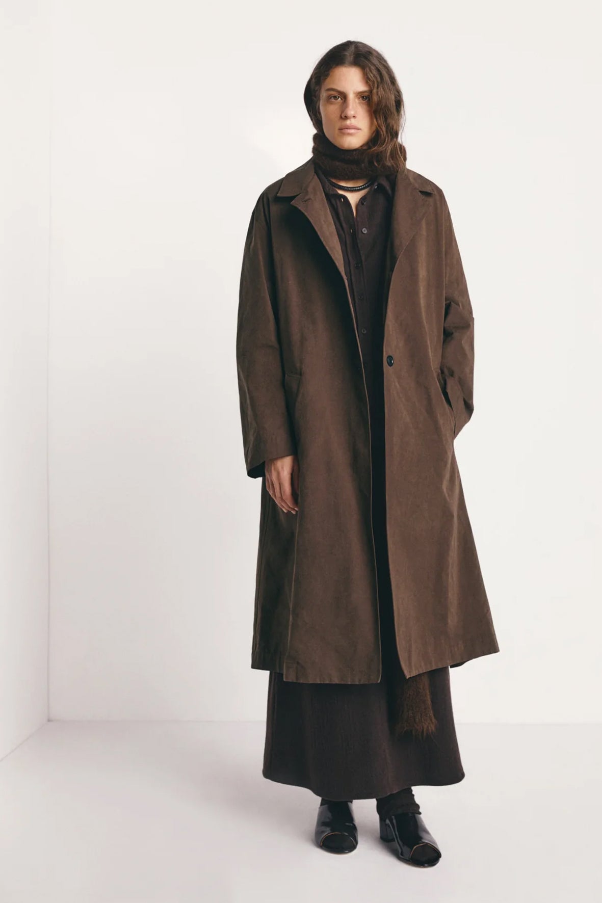 Blazer collar trench coat