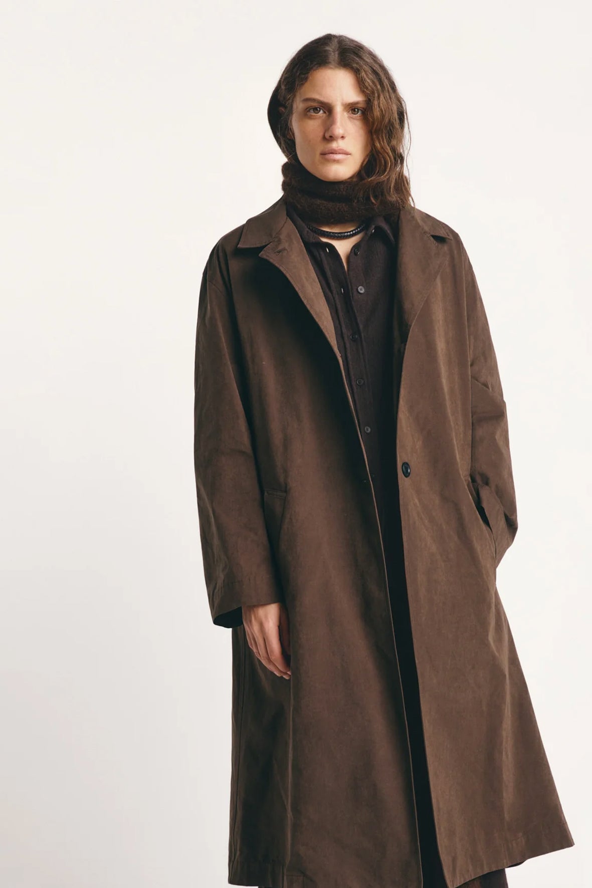 Blazer collar trench coat