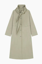 Trench coat with hood scarf