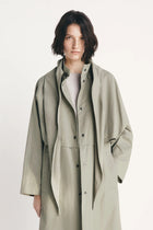 Trench coat with hood scarf