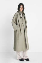 Trench coat with hood scarf