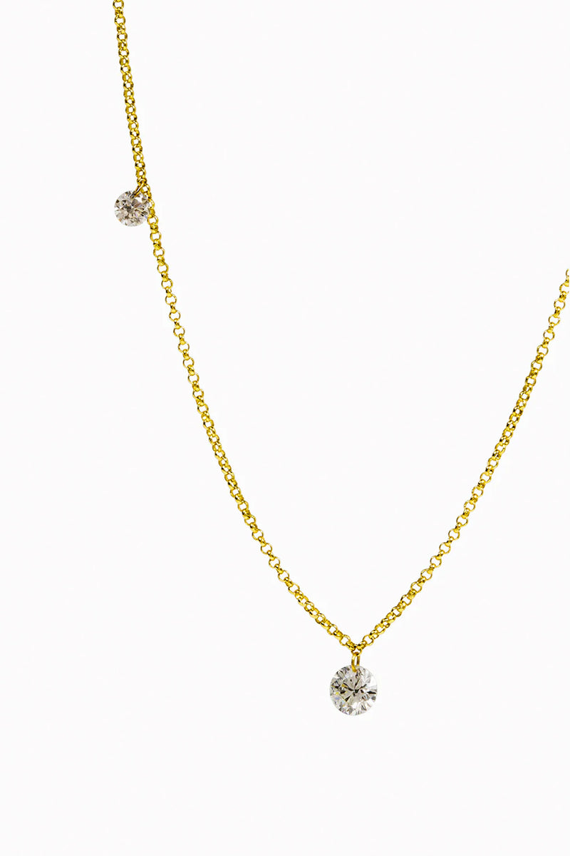 Collar laser double diamond 0.65CT.