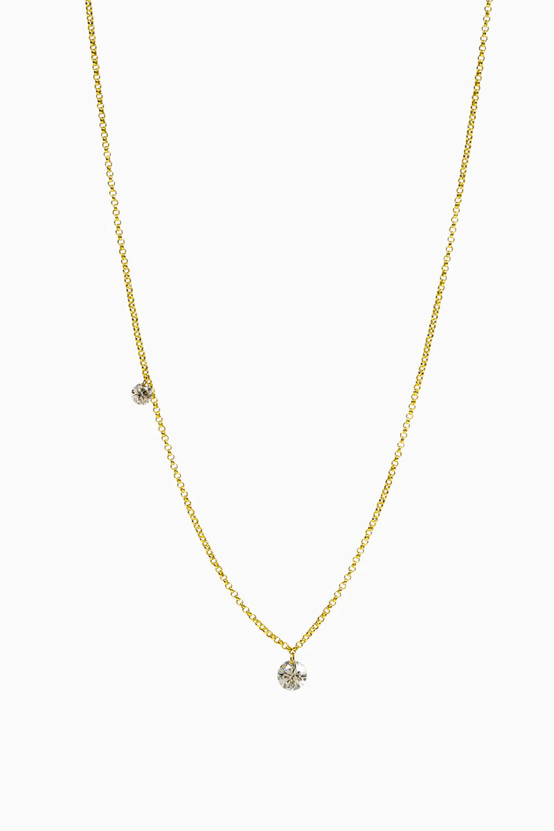 Collar laser double diamond 0.65CT.