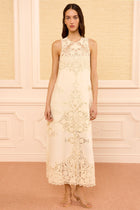 Vestido encaje blonda