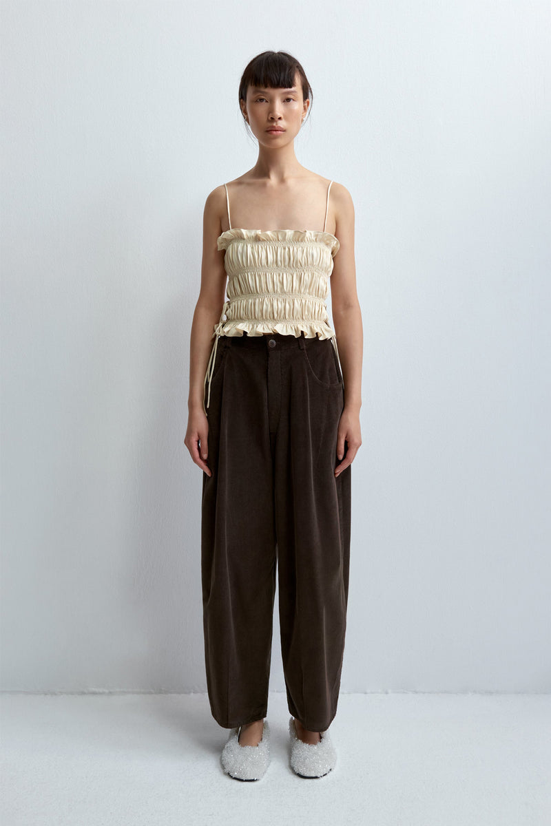 Very wide fine corduroy trousers