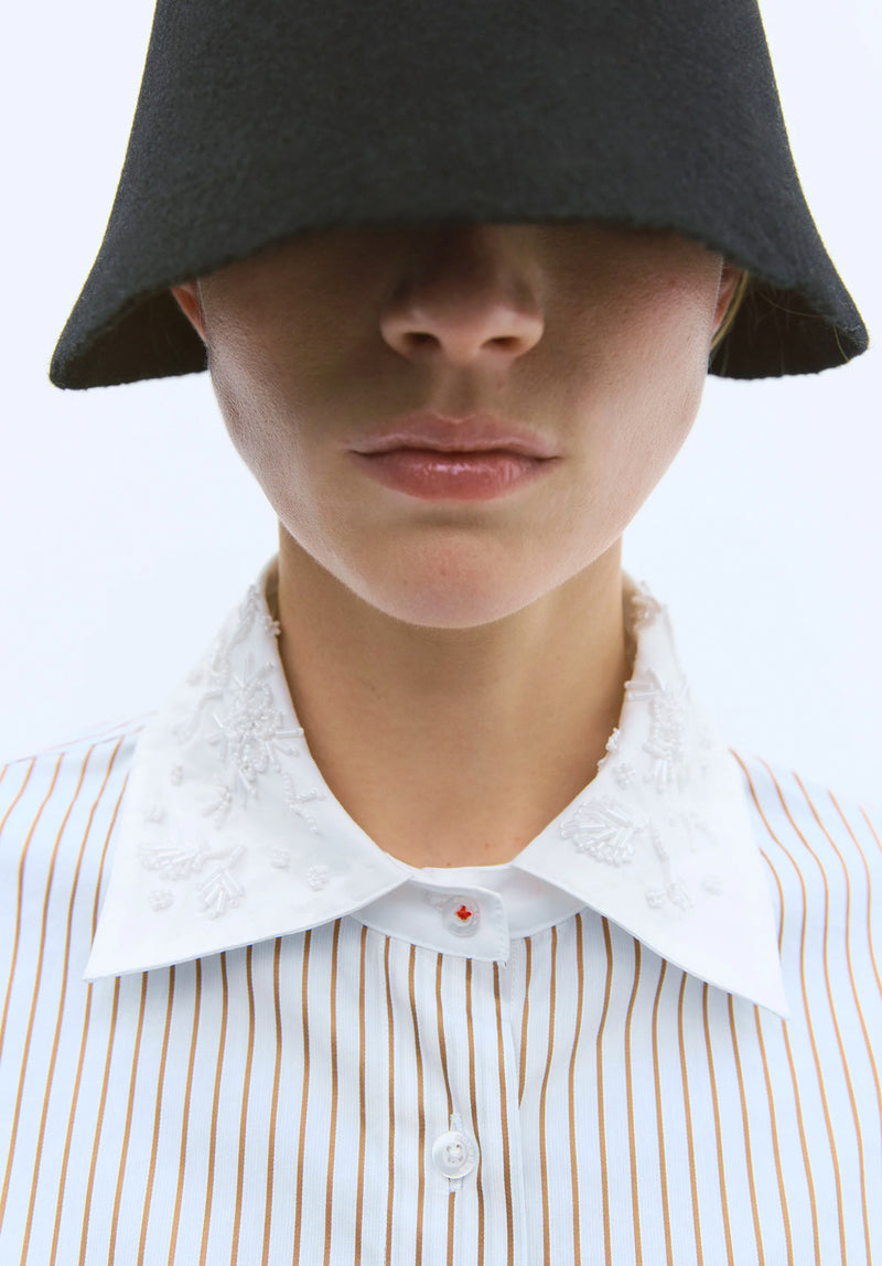 Camisa embellished striped