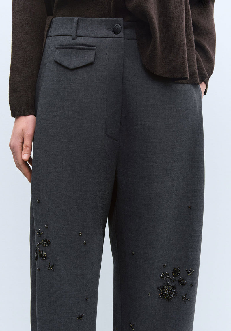 Pantalón embellished tailoring gris