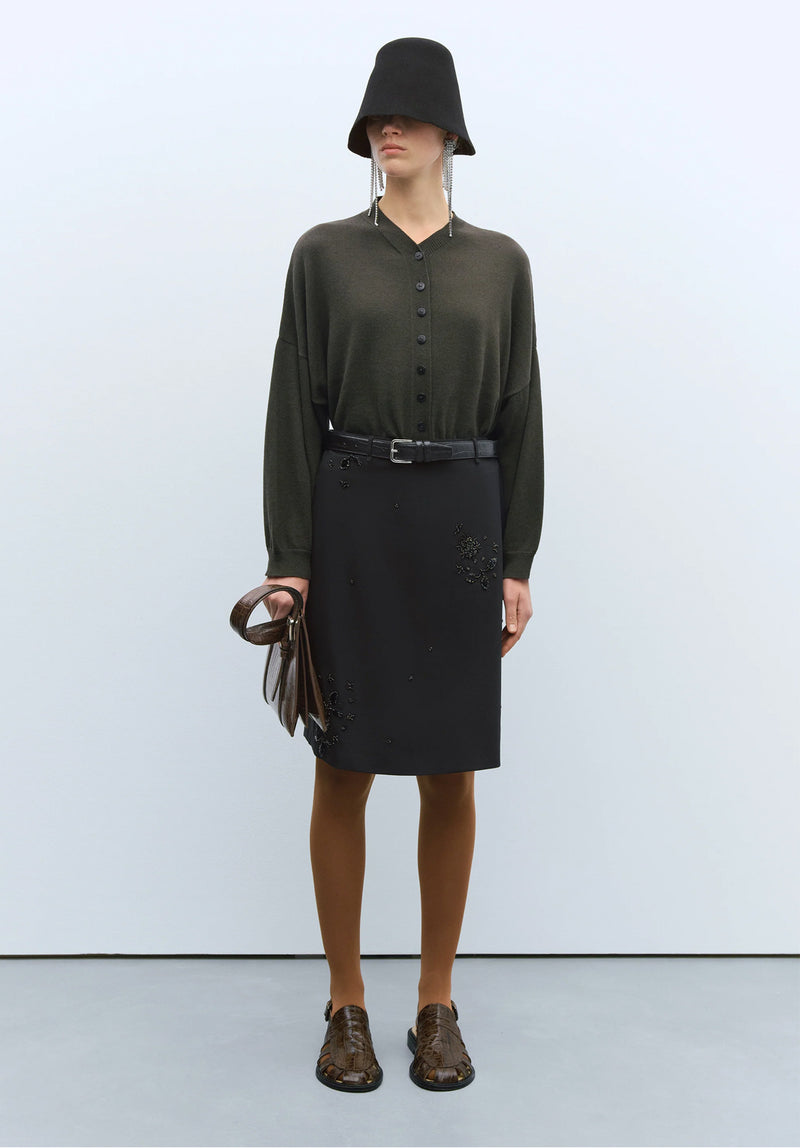 Falda embellished tailoring negro
