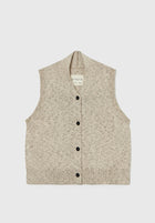 Chaleco flecked cotton vest natural