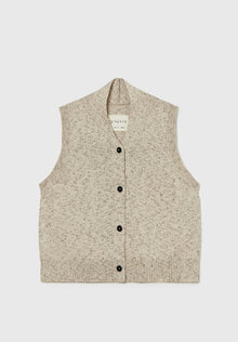 Chaleco flecked cotton vest natural
