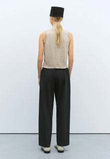 Chaleco flecked cotton vest natural