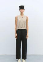 Chaleco flecked cotton vest natural