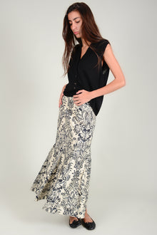 Falda botanical printed
