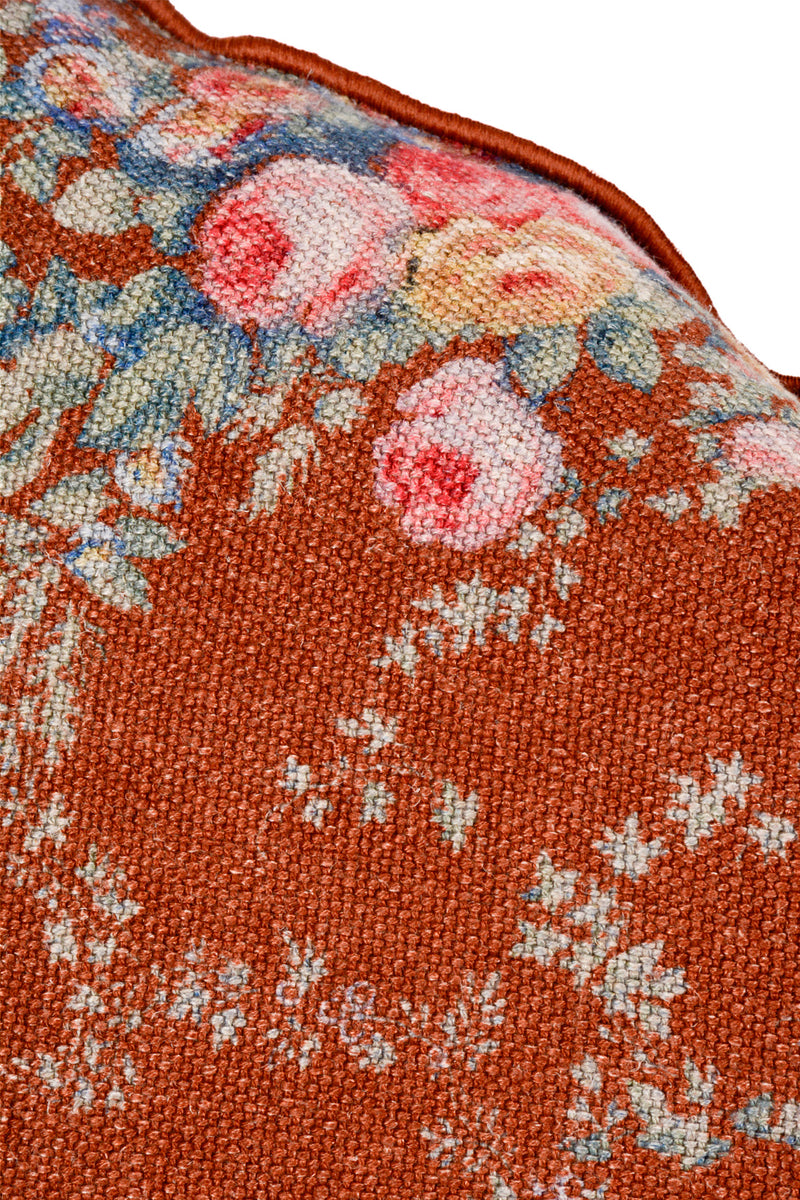 Cojín flores pompadour argile