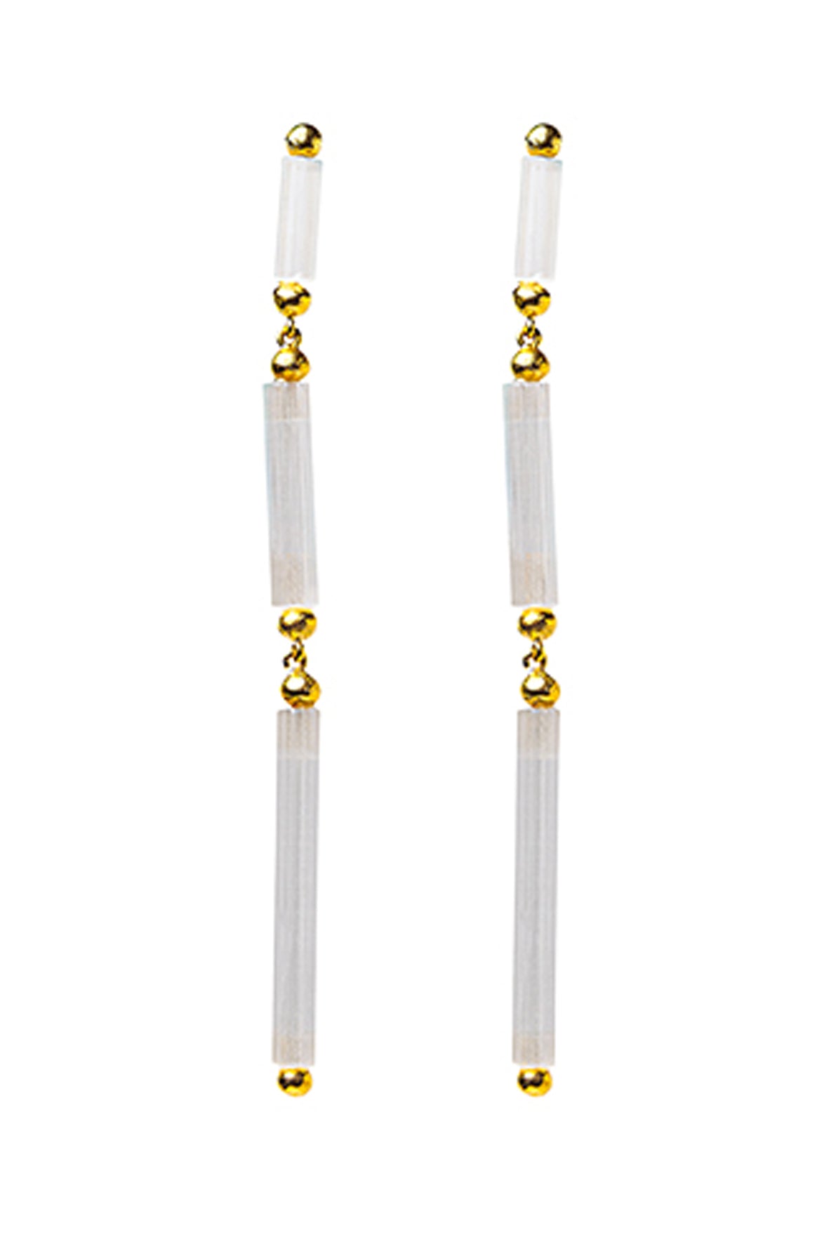 Pendientes largos barras iridiscentes