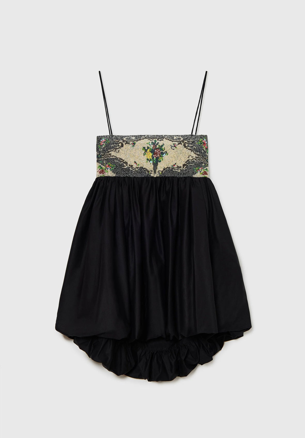 Vestido handmade beaded mini negro