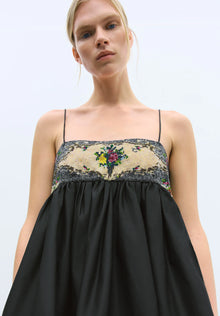 Vestido handmade beaded mini negro