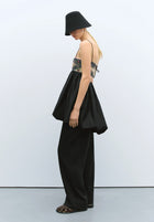 Vestido handmade beaded mini negro