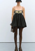 Vestido handmade beaded mini negro