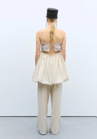 Vestido handmade beaded mini crema