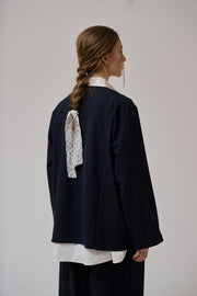 Chaqueta blazer sin solapas