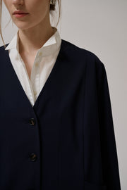 Chaqueta blazer sin solapas