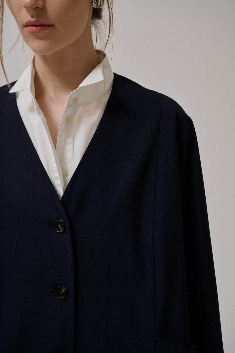 Chaqueta blazer sin solapas