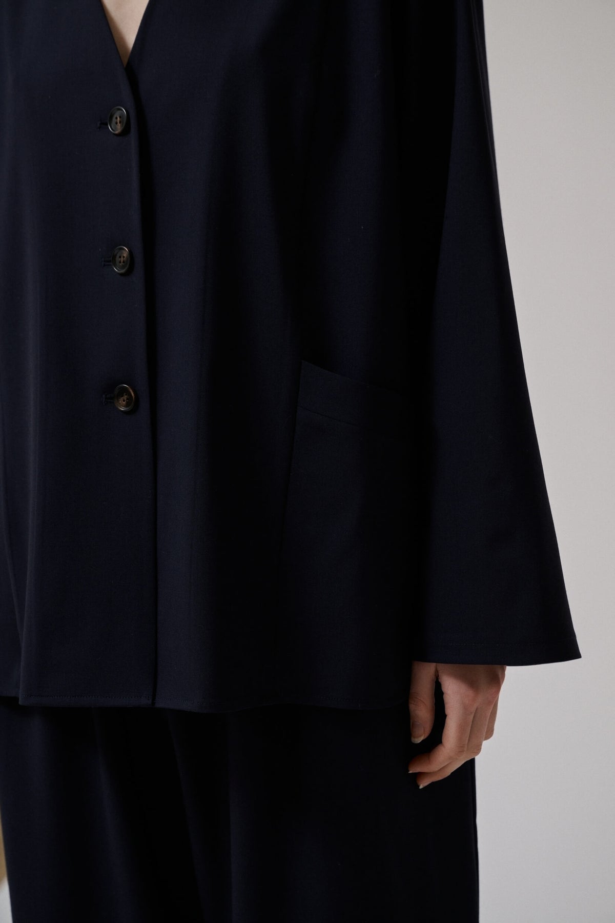 Chaqueta blazer sin solapas