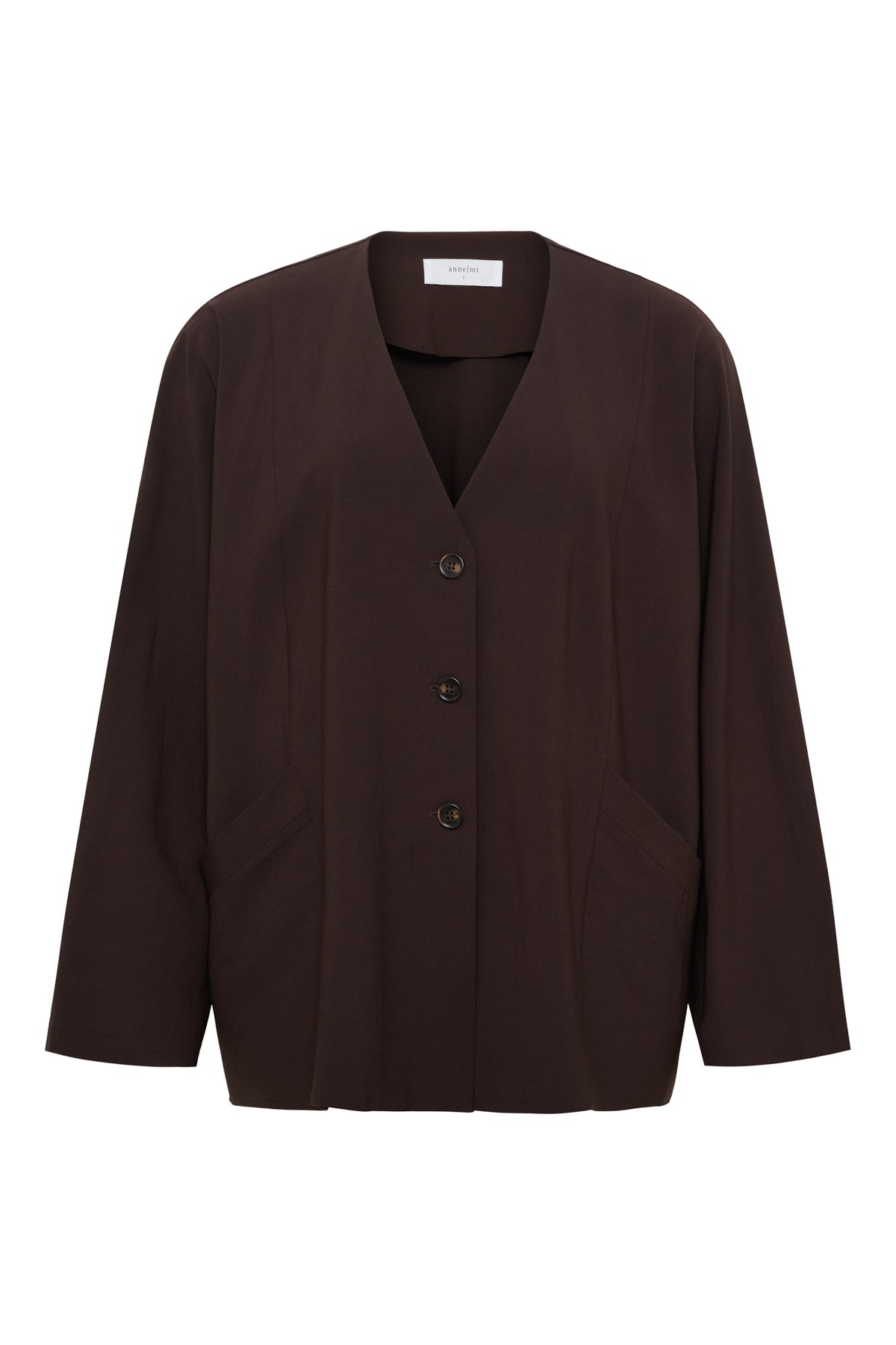 Chaqueta blazer sin solapas