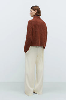Jersey baby alpaca polo sweater