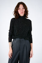 Top micro micro brillo cuello alto