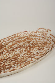 Elongated tray with round handles