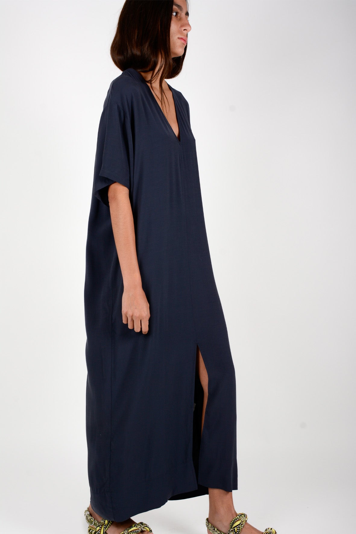 Vestido largo pico