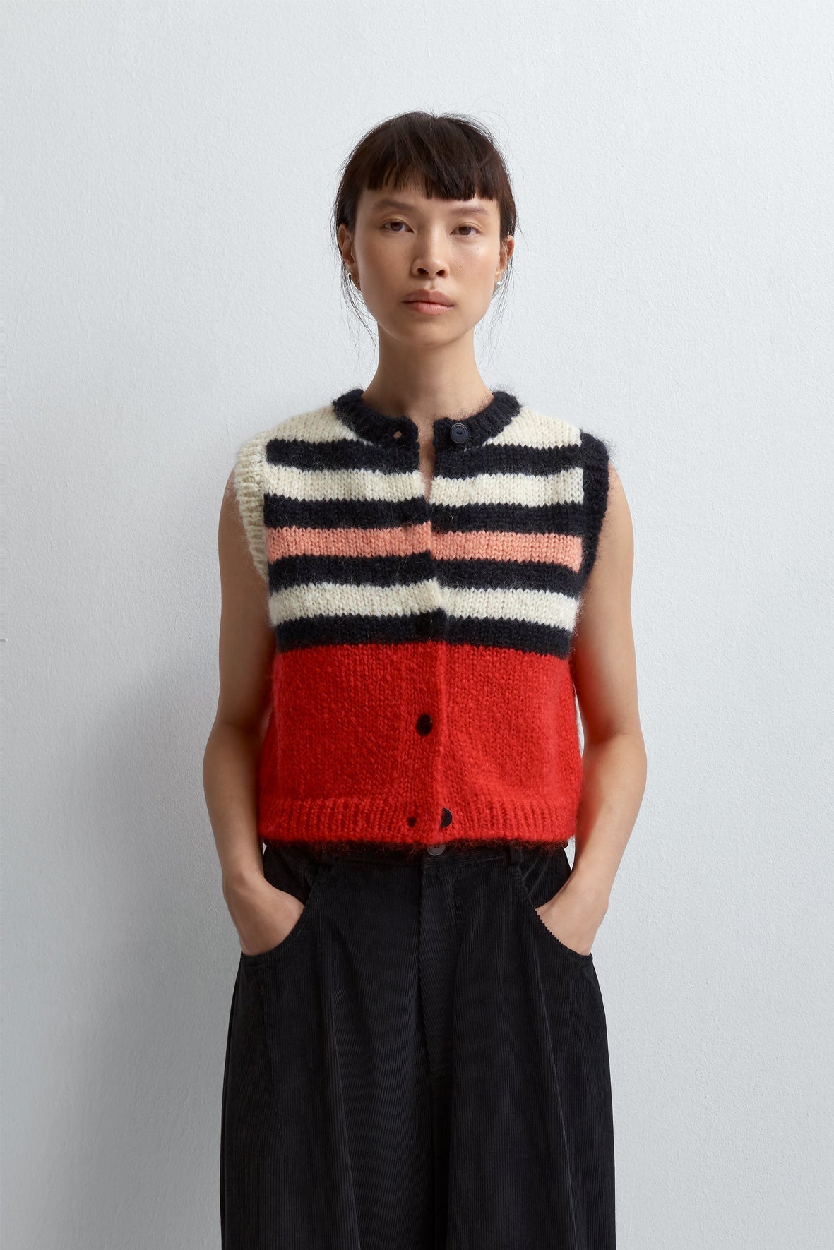 Varied striped vest