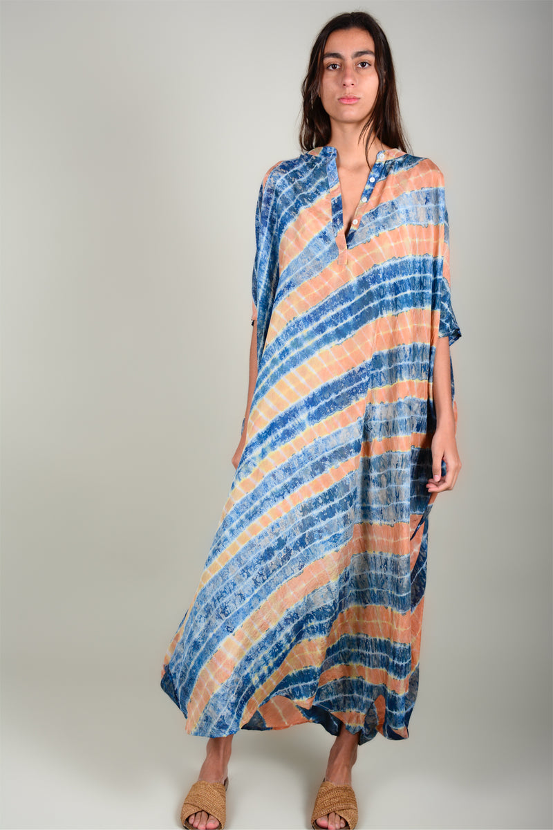 Vestido franjas oblicuas