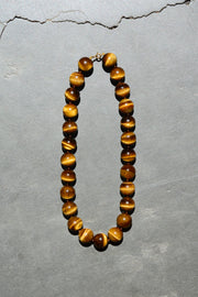 Collar ojo de tigre bolas