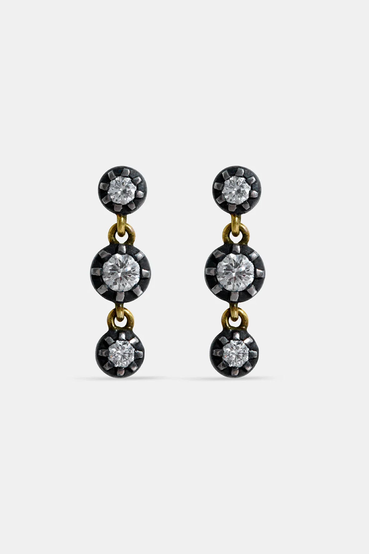 Pendientes 3 diamantes midhight
