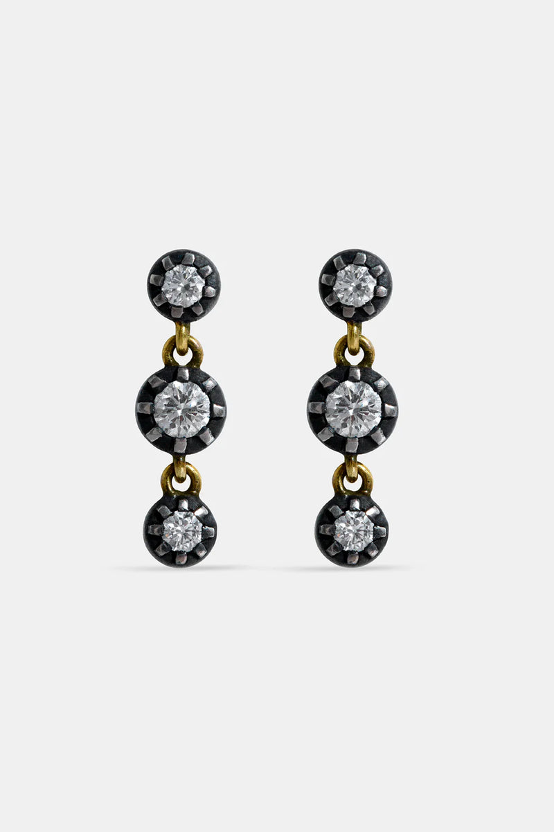 Pendientes 3 diamantes midhight