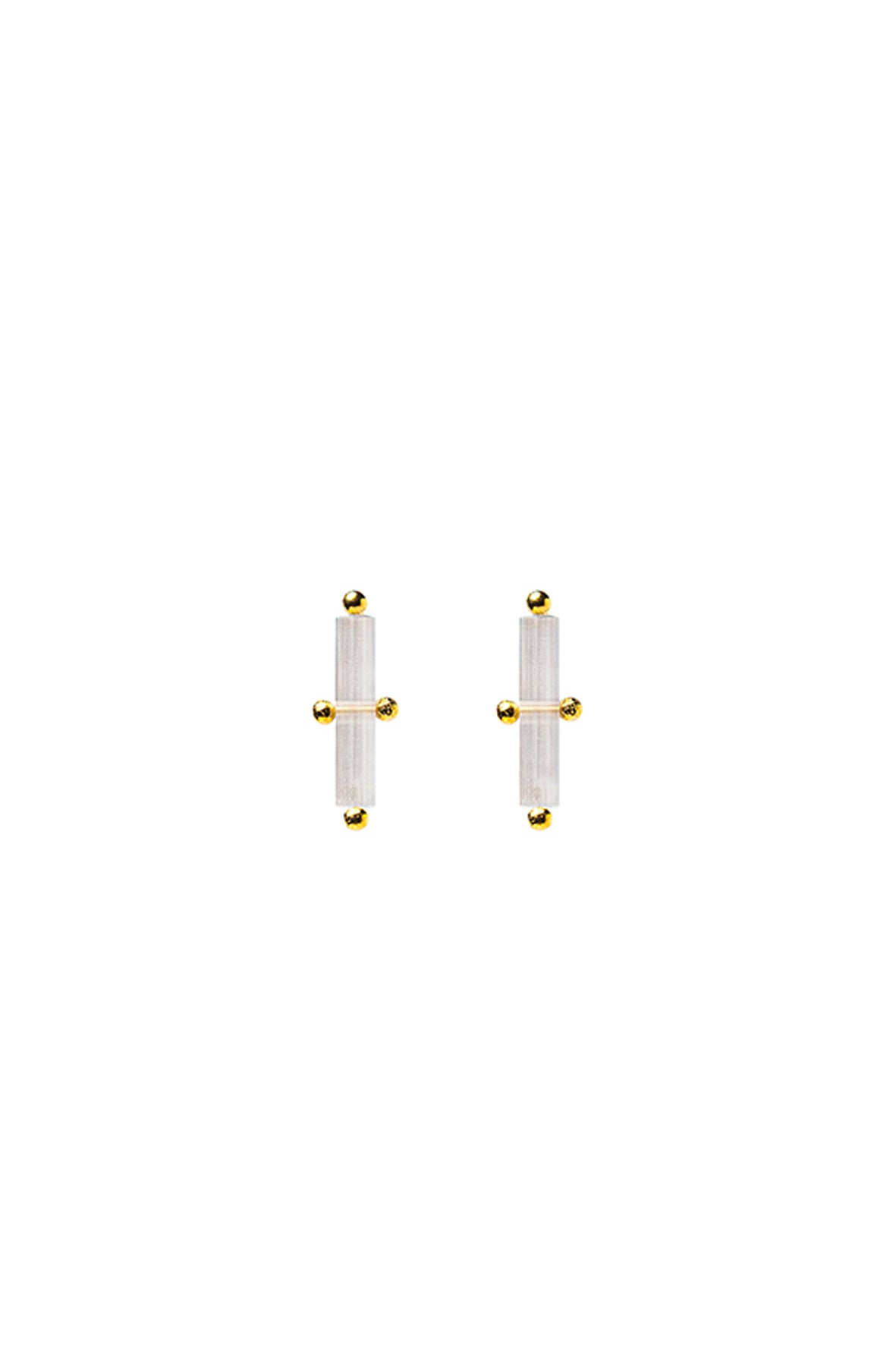 Pendientes frosted white cross