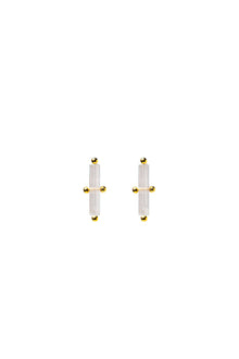 Pendientes frosted white cross