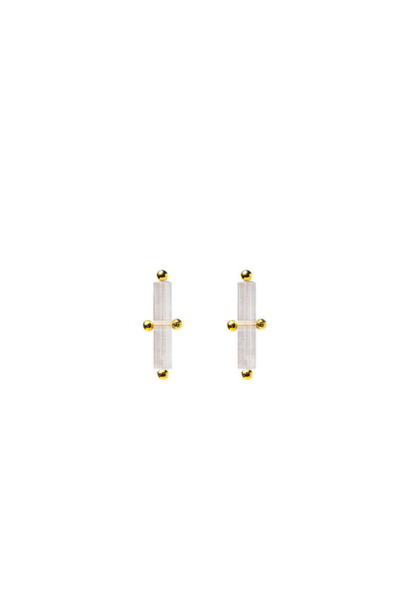 Pendientes frosted white cross