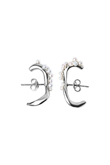 Pendientes Pearled Wave Plata