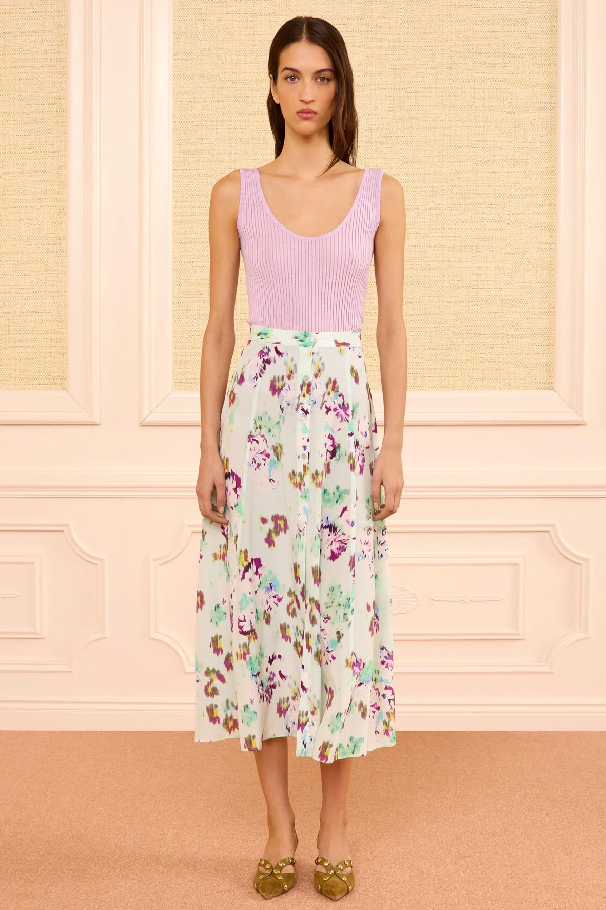 Falda summer garden botones