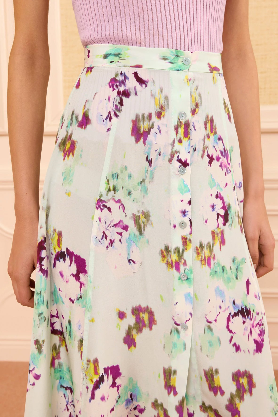 Falda summer garden botones